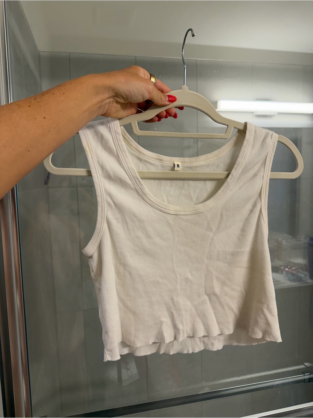 Elwood Women's Cropped Rib Tank Top - White